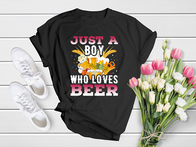 Just a Boy Who Loves Beer 17th alcohol bar beer beer glass booze drunk german inspiration lager m motivation o october oktoberfest old fashioned pub shirt sticker t shirt