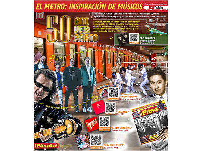 Página interactiva: El metro, inspiración de músicos design elmetro graphic design infographics