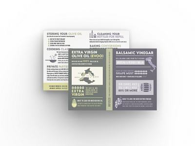Olive Oil and Vinegar Info Card branding design graphic design logo typography vector