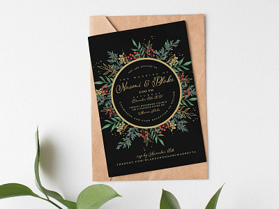 Winter Wedding Invitation branding design graphic design illustration typography vector