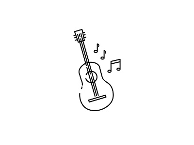 Minimalist Guitar Graphic Icon branding design graphic design logo vector