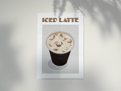 Iced Latte Print design graphic design illustration typography vector