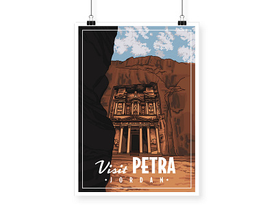 Petra Travel Poster design graphic design illustration typography