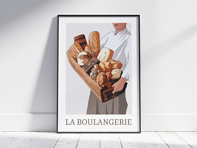 La Boulangerie Art Print design graphic design illustration typography