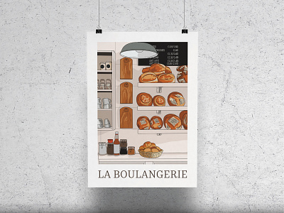 La Boulangerie Art Print design graphic design illustration typography