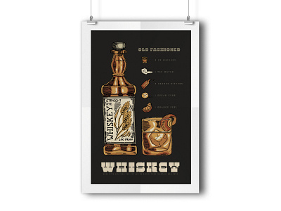 Whiskey/Old Fashioned Art Print design graphic design illustration typography vector
