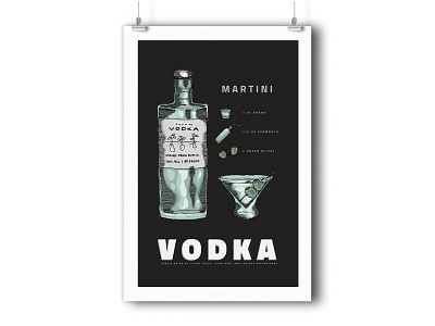 Vodka/Martini Recipe Art Print design graphic design illustration typography vector