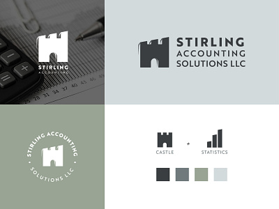 Stirling Accounting Logo Variations branding design graphic design logo typography vector