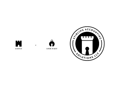 Castle + Lock  Logo Concept