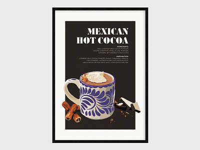 Mexican Hot Chocolate Poster design graphic design illustration typography vector
