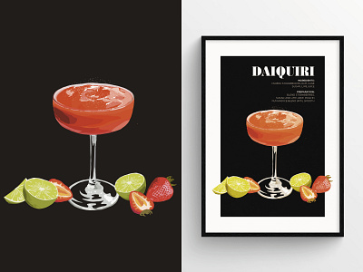 Daiquiri Cocktail Poster design graphic design illustration typography vector