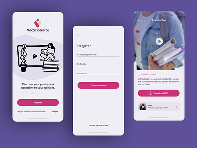 Find your vocation 🧑‍🎓 class design detail page home illustration ilustration lineart login screen student tutorial ui user interface design userinterface ux video vocation