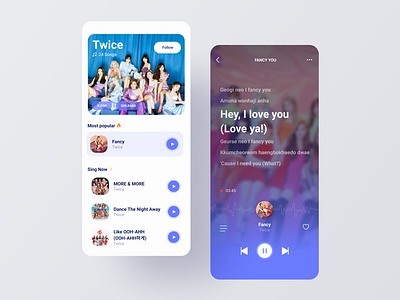 Sing App 🎤 artist design karaoke list lyrics music play player reproduction ui uidesign ux uxui