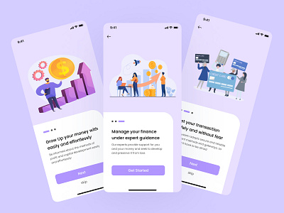 Finance app - onboarding screens figma finance illustration ios onboardings screen ui