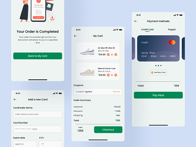 store checkout screens app booking checkout design ios mastercard purchase shoes store ui uxui visacard