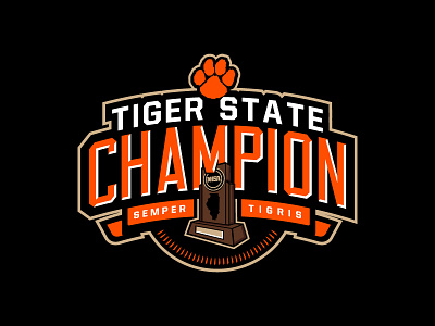Tiger State Champion branding champion champions shirt sports tiger trophy