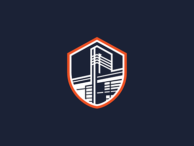 Romeoville HS Shield architecture branding building crest high school illustrator logo school shield vector