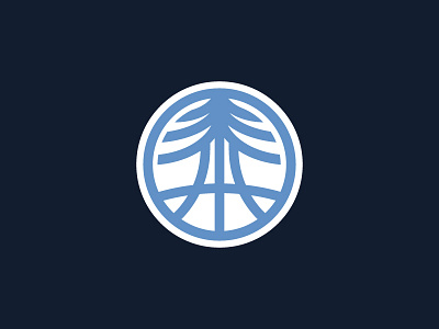 Prospect Redwood Basketball Icon badge basketball branding circle columbia icon illustrator nature navy red and white redwood sports tree
