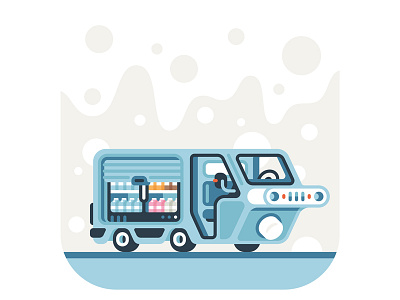 (Oat) Milk-Float car illustration milk oat milk transport vector vegan