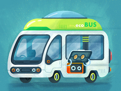 ecoBUS bus car design eco electric car illustration procreate procreate art transport