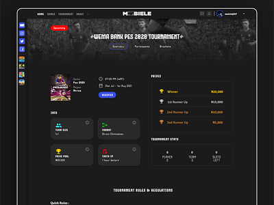 Gaming: Mobiele Tournament Registration design game gaming mobile app tournament ui