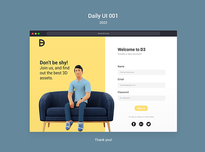 Daily UI 001 design ui ux