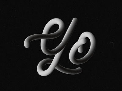 Yo. 3d grain logo minimal script type typography yo