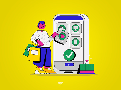 online shopping 2d 3d animation app art branding character clean concept design flat icon illustration logo ui ux vector web