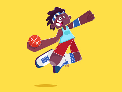 basketball player 2d 3d animation app basketball character design flat illustration logo ui ux vector