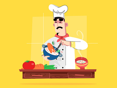 Master Chef 2d animation app branding character color cooking cooking app flat illustration ui vector web