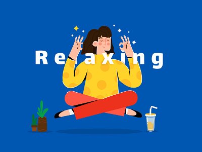 Relaxing Time 2d 3d app branding character flat illustration relaxing sport ui ux vector website yoga