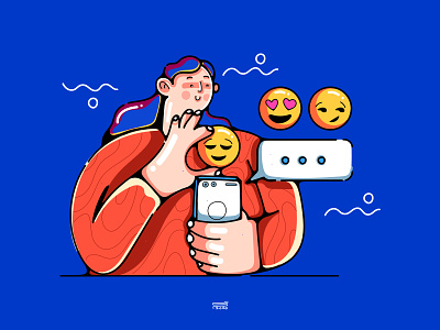 A quick and concise message 2d 3d app branding character chat flat illustration message messenger phone smiley sticker ui ux vector web
