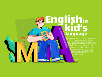 English in kid's language 2020 2d 2d animation 3d app branding character design english flat illustration kids learning english ui ux vector web