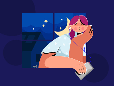 Sleep well with the story 2020 2d app audiobooks branding character color design flat illustration podcast story ui ux vector web