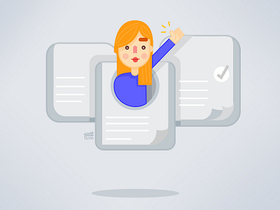 Task management character color flat vector