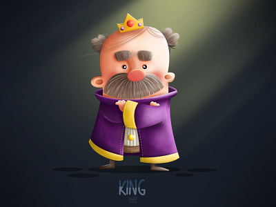 King character flat illustration paint color