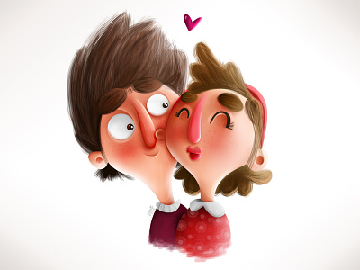 Valentine color digitalpaint illustration