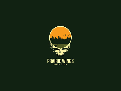 Prairie Wings Duck Club Logo Iteration brandidentity branding design duck grateful dead hunting illustration logo