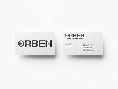 Orben International black and white branding business card business card psd clean design graphicdesign illustrator investment logo logodesign minimalism mock up money orben photoshop typography vault