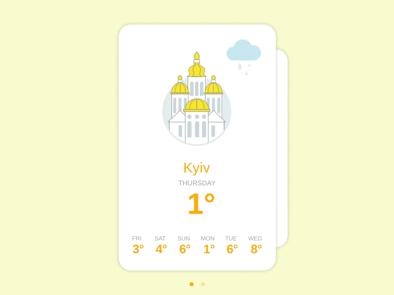 Weather Cards Concept animation app building card daily ui illustration principle ui weather