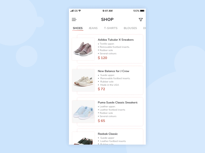 E-Commerce Mobile shop animation app ecommerce gif interface mobile shop sneakers sport store ui ux