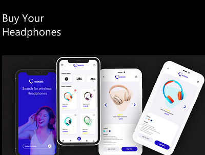 An app for buying of Headphones branding graphic design illustration typography ui