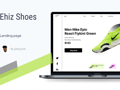 Shoes collection Landing page.