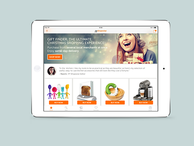 Marketplace 2016 - Home iPad e commerce gift finder ipad marketplace products shopping shopwise ui ux