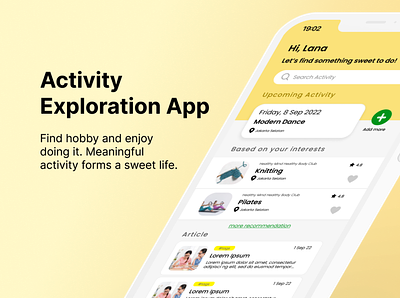 Hobee App Concept activity app concept case study figma hobby passion ui ui design ui ux design ux