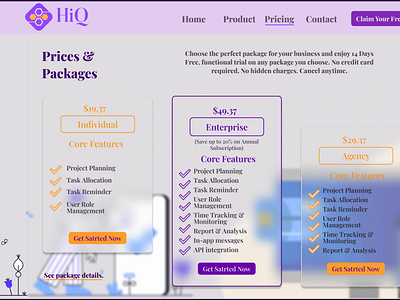 Glassmorphic Pricing Page Design