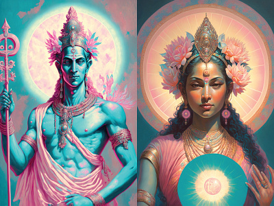 Indian Hindu God Portrait Created with Midjourney ai midjourney