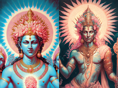 Indian Hindu God Portrait Created With Midjourney ai ai art midjourney