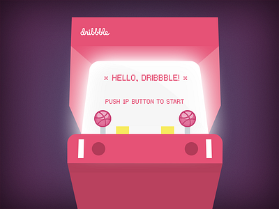 Hello, Dribbble! arcade debut design dribbble first games player shot