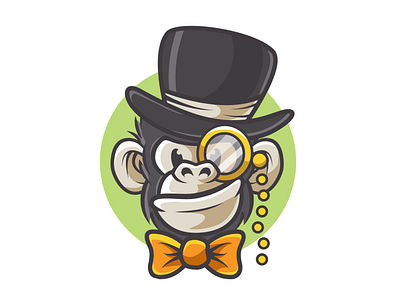 Monkey animal ape cartoon character illustration illustrator monkey vector zoo